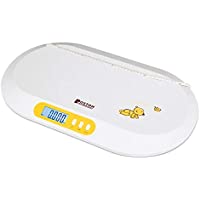 Bascula para bebés y Mascotas. Balanza digital con pantalla LCD Retro Iluminada y tallimetro con Función Tara- Ideal…